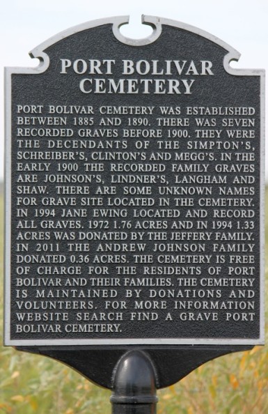 Historical Markers on Bolivar Peninsula-Port Bolivar Cemetery