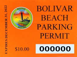 Bolivar Beach Parking Sticker Program - 2022